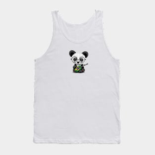 Baby Panda Playing Brazilian Flag Guitar Tank Top